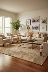 Boho Chic Ziegler Lashanda Gray/Blue Wool & Silk Rug - 8'3''X9'9''