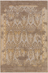 handmade Transitional Kafkaz gray Blue Hand Knotted RECTANGLE WOOL&SILK area rug 8X10