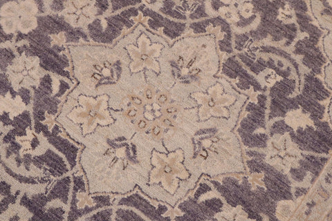 handmade Transitional Kafkaz Purple Gray Hand Knotted RECTANGLE WOOL&SILK area rug 10' x 14'