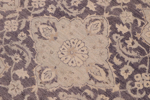 handmade Transitional Kafkaz Purple Gray Hand Knotted RECTANGLE WOOL&SILK area rug 10' x 14'