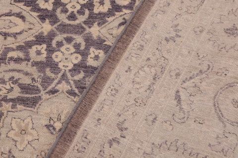 handmade Transitional Kafkaz Purple Gray Hand Knotted RECTANGLE WOOL&SILK area rug 10' x 14'