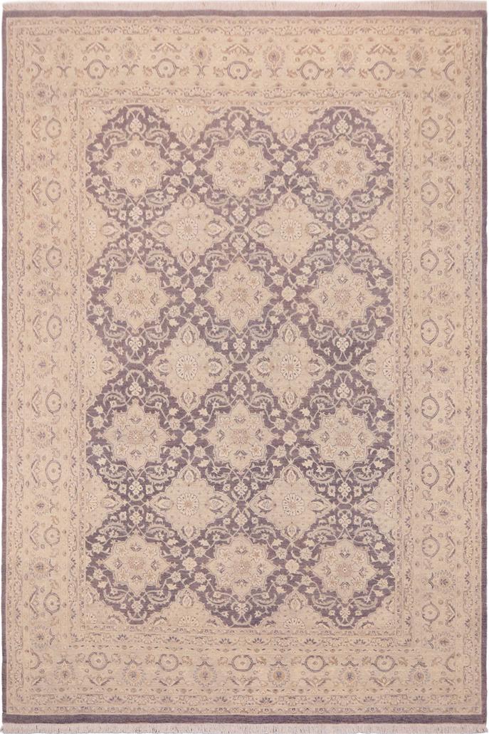 handmade Transitional Kafkaz Purple Gray Hand Knotted RECTANGLE WOOL&SILK area rug 10X14