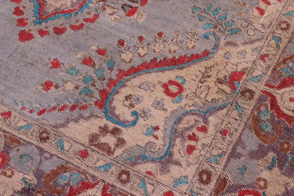 handmade Vintage Hand Painte Blue Purple Hand Knotted RECTANGLE 100% WOOL area rug 6X9