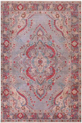 handmade Vintage Hand Painte Blue Purple Hand Knotted RECTANGLE 100% WOOL area rug 6X9