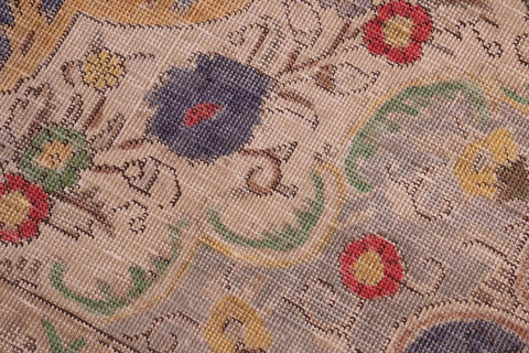 handmade Vintage Hand Painte Blue Red Hand Knotted RECTANGLE 100% WOOL area rug 8X11