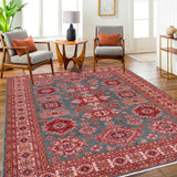 handmade Geometric Super Kazak Green Beige Hand Knotted RECTANGLE 100% WOOL area rug 8 x 10