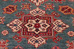 handmade Geometric Super Kazak Green Beige Hand Knotted RECTANGLE 100% WOOL area rug 8X10