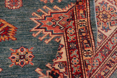 handmade Geometric Super Kazak Green Beige Hand Knotted RECTANGLE 100% WOOL area rug 8X10