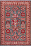 Rustic Super Kazak Cherise Green/Beige Wool Rug - 8'2'' x 10'2''
