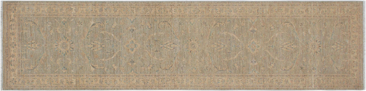 handmade Traditional Kafkaz Grey Beige Hand Knotted RUNNER 100% WOOL area rug 3' x 10'