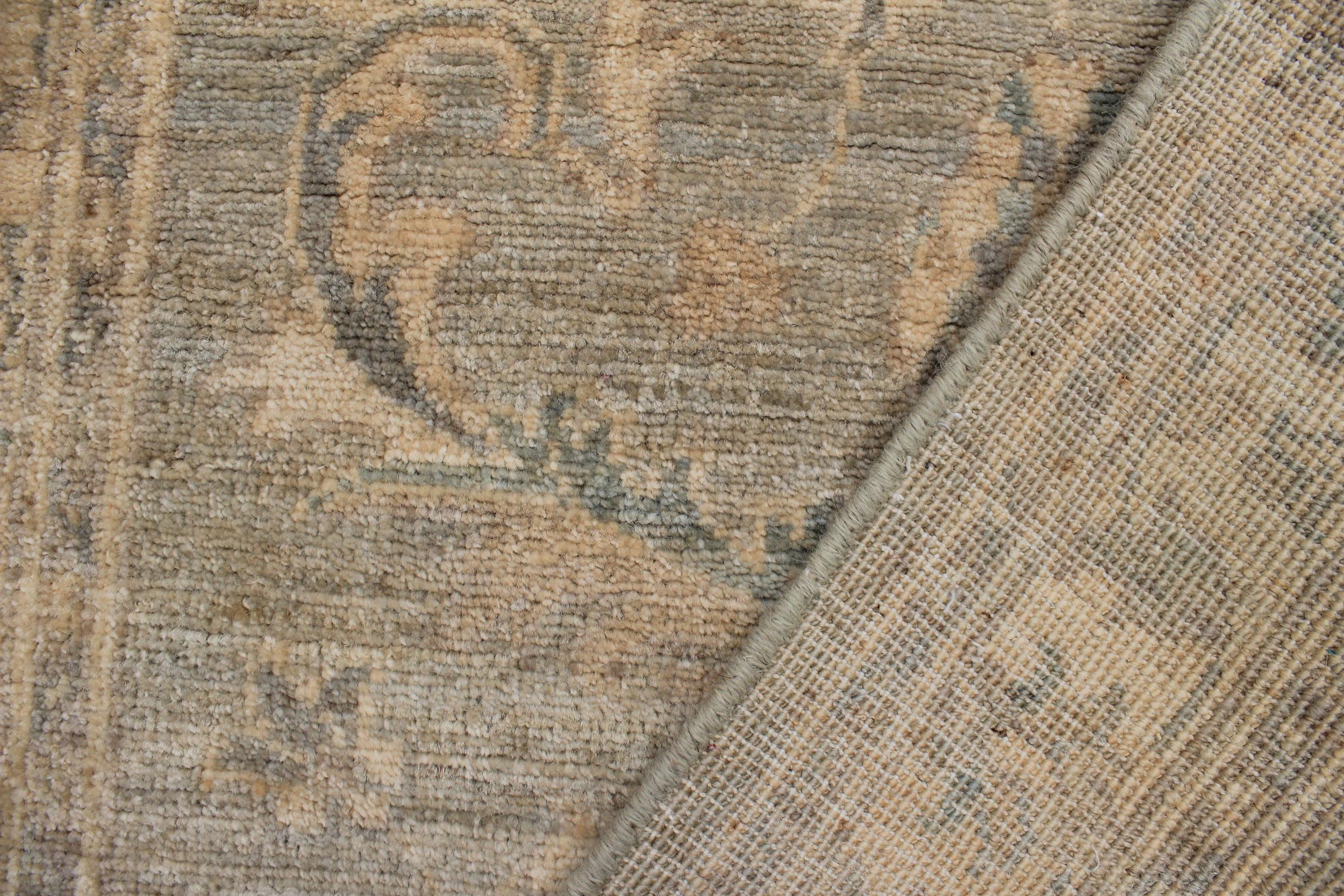 handmade Traditional Kafkaz Grey Beige Hand Knotted RUNNER 100% WOOL area rug 3' x 10'