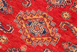 handmade Geometric Super Kazak Red Beige Hand Knotted RECTANGLE 100% WOOL area rug 8 x 10