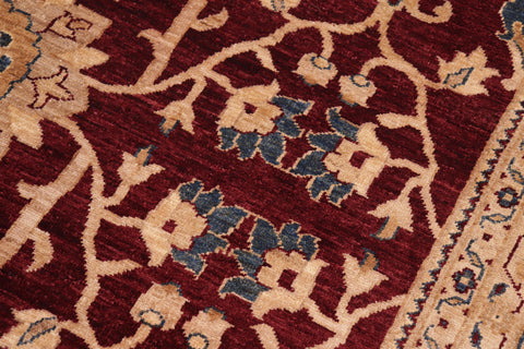 handmade Traditional Kafkaz Red Blue Hand Knotted RECTANGLE 100% WOOL area rug 10x14