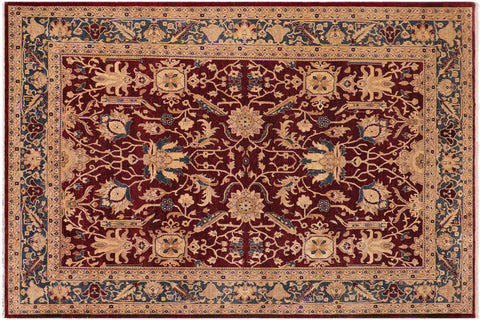 handmade Traditional Kafkaz Red Blue Hand Knotted RECTANGLE 100% WOOL area rug 10x14