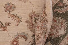 handmade Traditional Kafkaz Beige Green Hand Knotted RECTANGLE 100% WOOL area rug 10X14