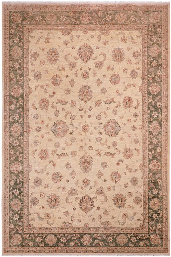 handmade Traditional Kafkaz Beige Green Hand Knotted RECTANGLE 100% WOOL area rug 10X14