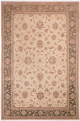 handmade Traditional Kafkaz Beige Green Hand Knotted RECTANGLE 100% WOOL area rug 10X14