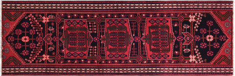 handmade Traditional Vintage Red Tan Hand Knotted RUNNER 100% WOOL area rug 4 x 8