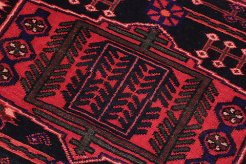 handmade Traditional Vintage Red Tan Hand Knotted RUNNER 100% WOOL area rug 4 x 8