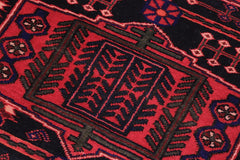 handmade Traditional Vintage Red Tan Hand Knotted RUNNER 100% Wool Pile area rug 4x8