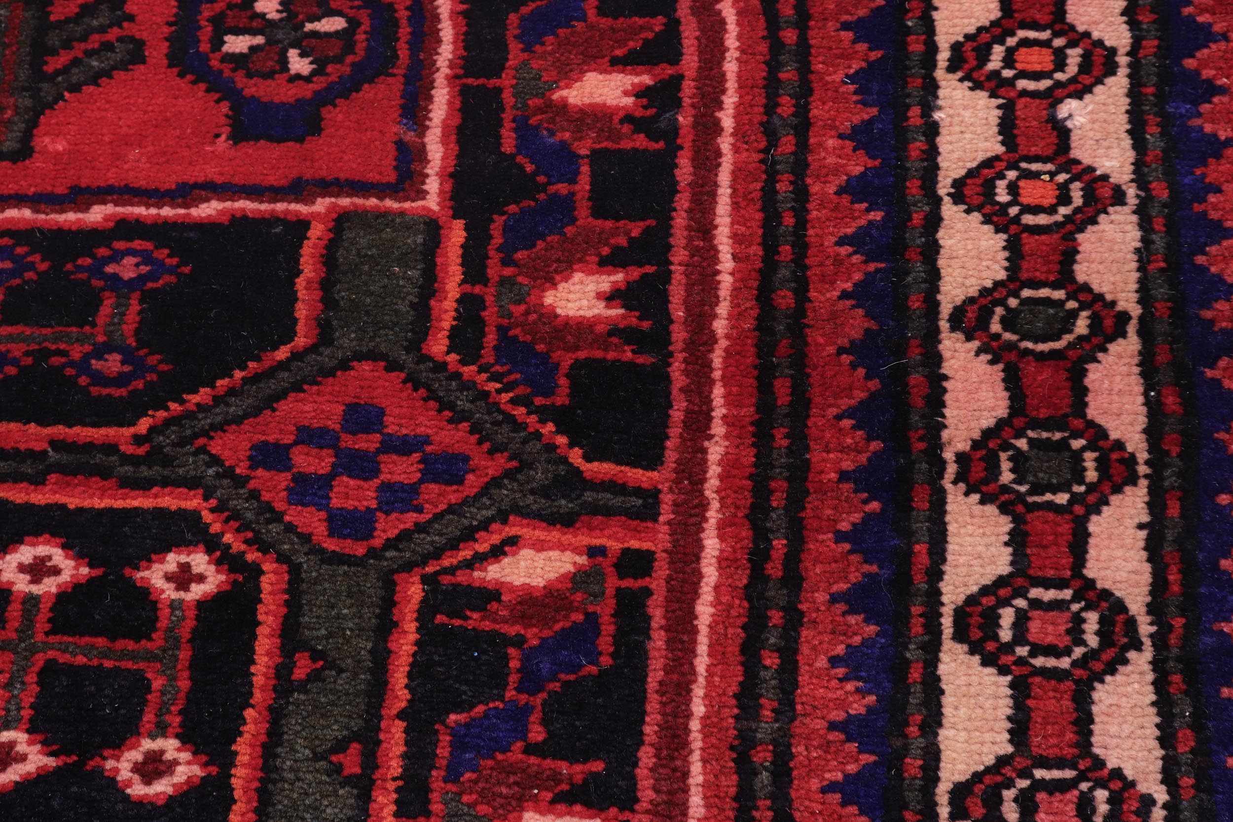 handmade Traditional Vintage Red Tan Hand Knotted RUNNER 100% WOOL area rug 4 x 8