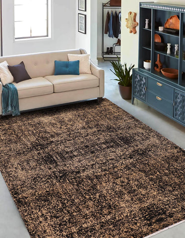 handmade Modern Modern Black Beige Hand Knotted RECTANGLE 100% WOOL area rug 9' x 12'