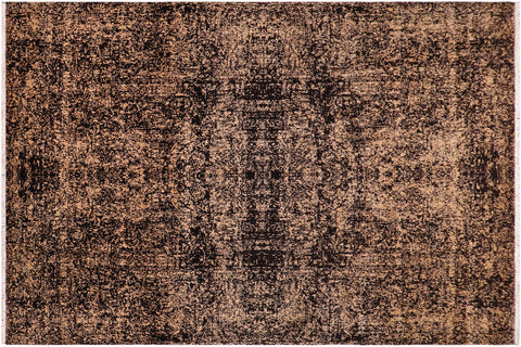 handmade Modern Modern Black Beige Hand Knotted RECTANGLE 100% WOOL area rug 9' x 12'