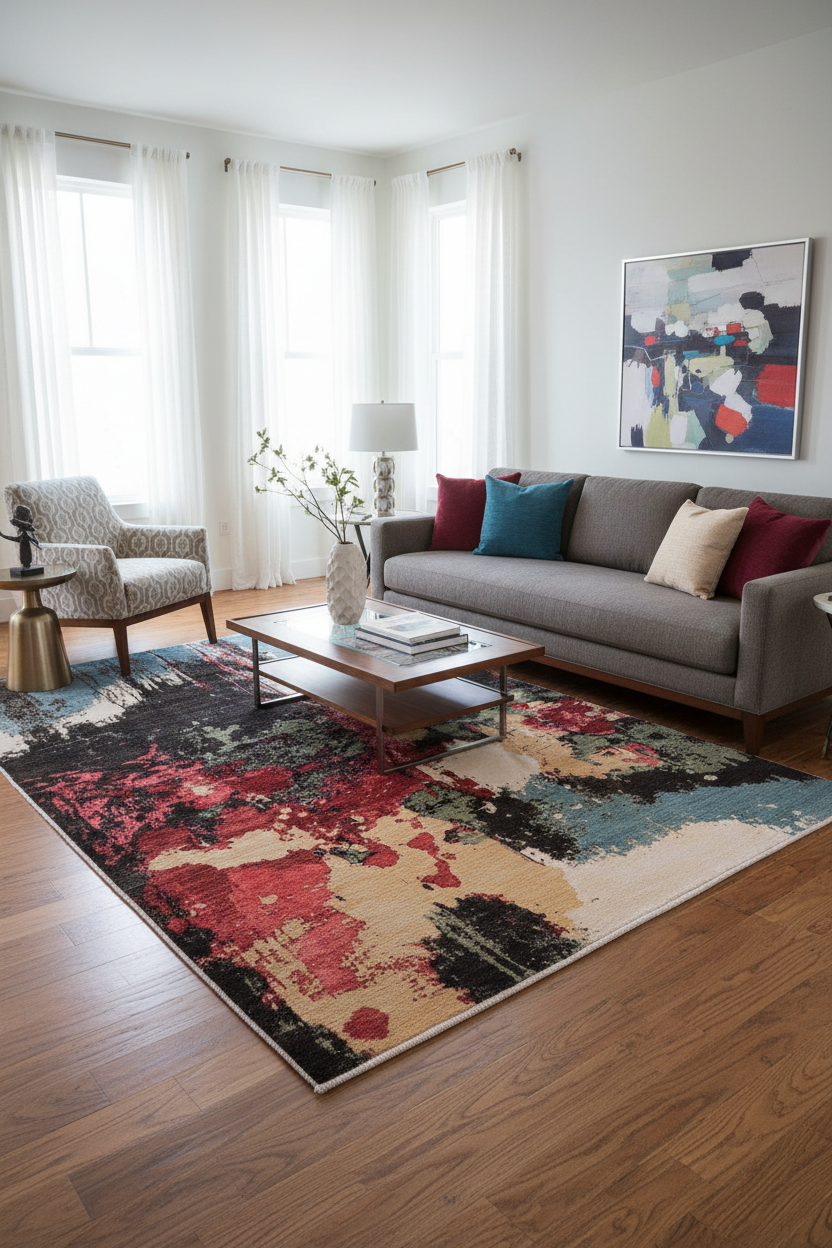 Chic Ziegler Annabell Black/Red Wool&Silk Rug - 9'11''X13'10''