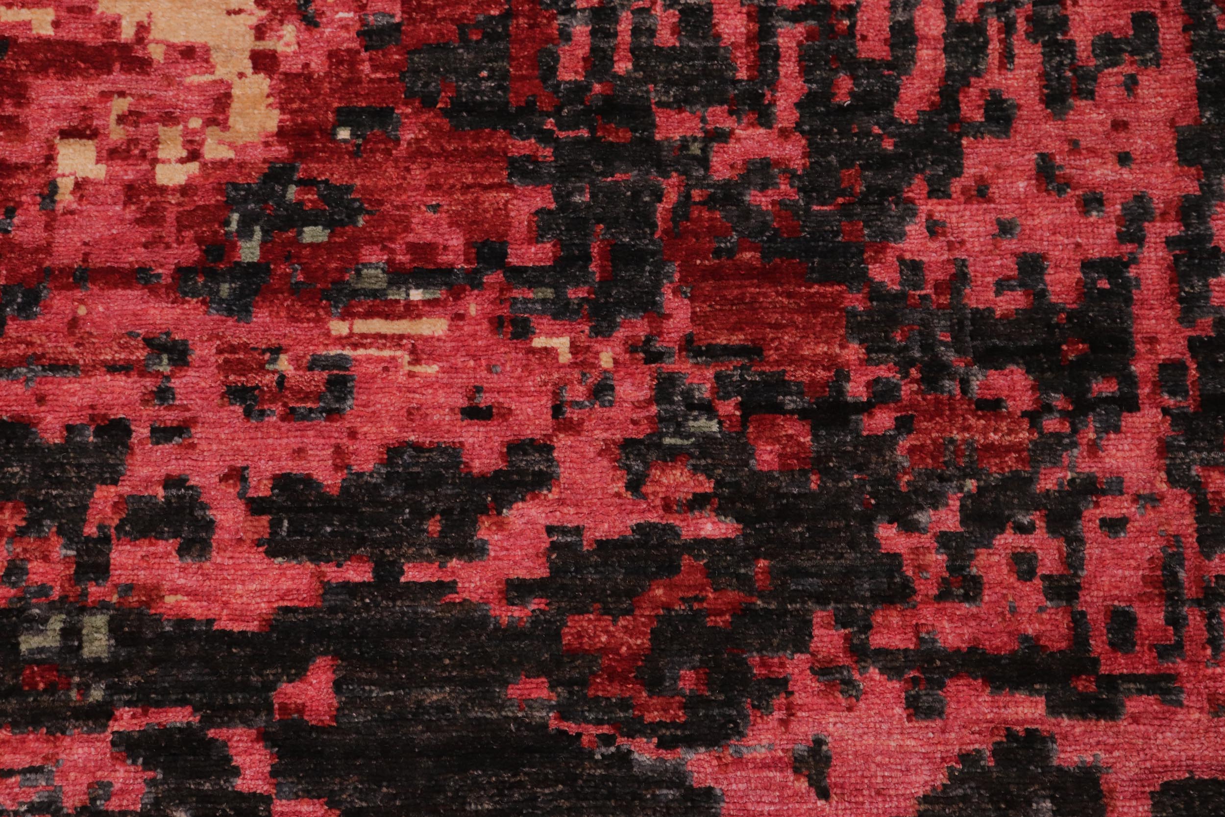 handmade Modern Modern Black Red Hand Knotted RECTANGLE WOOL&SILK area rug 10' x 14'