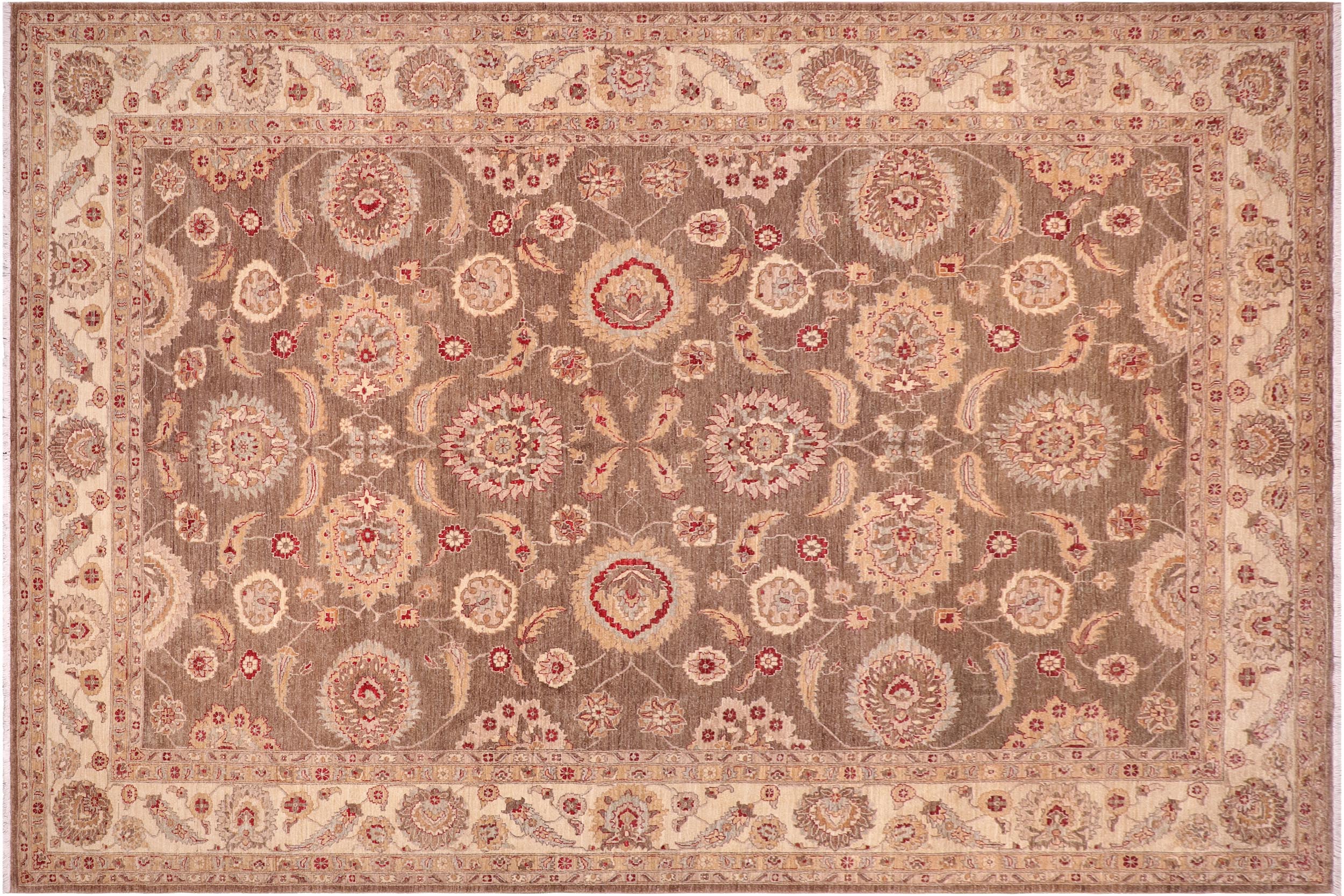 handmade Traditional Kafkaz Lt. Green Ivory Hand Knotted RECTANGLE 100% WOOL area rug 10x14