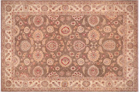 handmade Traditional Kafkaz Lt. Green Ivory Hand Knotted RECTANGLE 100% WOOL area rug 10x14