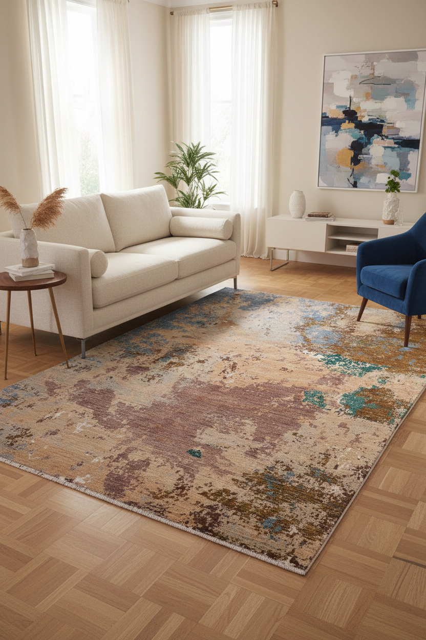 Contemporary Ziegler Williams Blue/Beige Wool&Silk Rug - 7'10''X10'0''