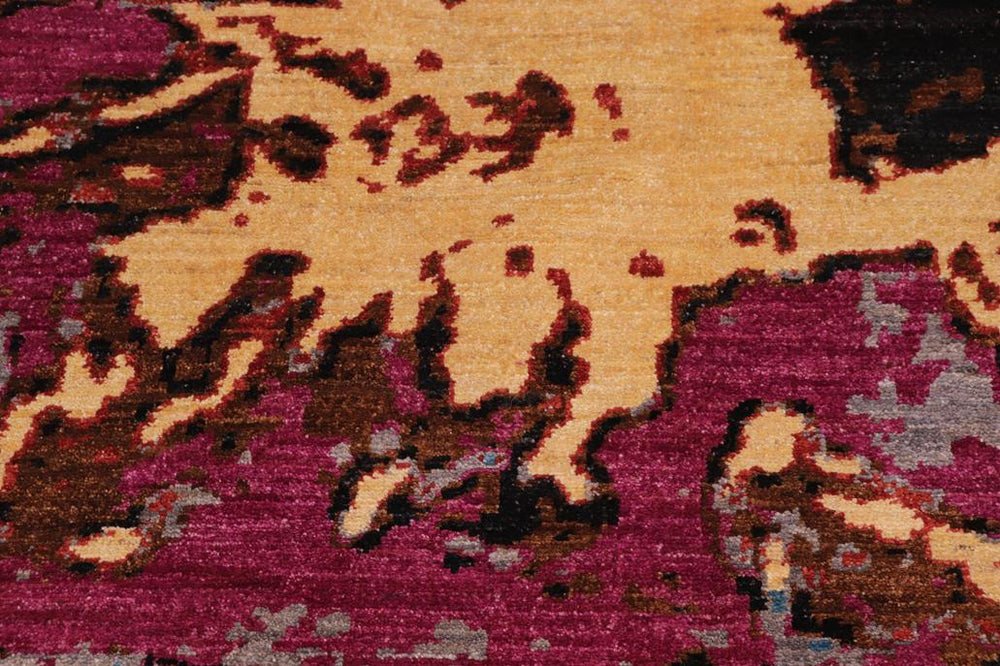 handmade Modern Modern Black Gray Hand Knotted RECTANGLE WOOL&SILK area rug 8X10