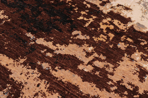 handmade Modern Modern Brown Blue Hand Knotted RECTANGLE WOOL&SILK area rug 8' x 10'