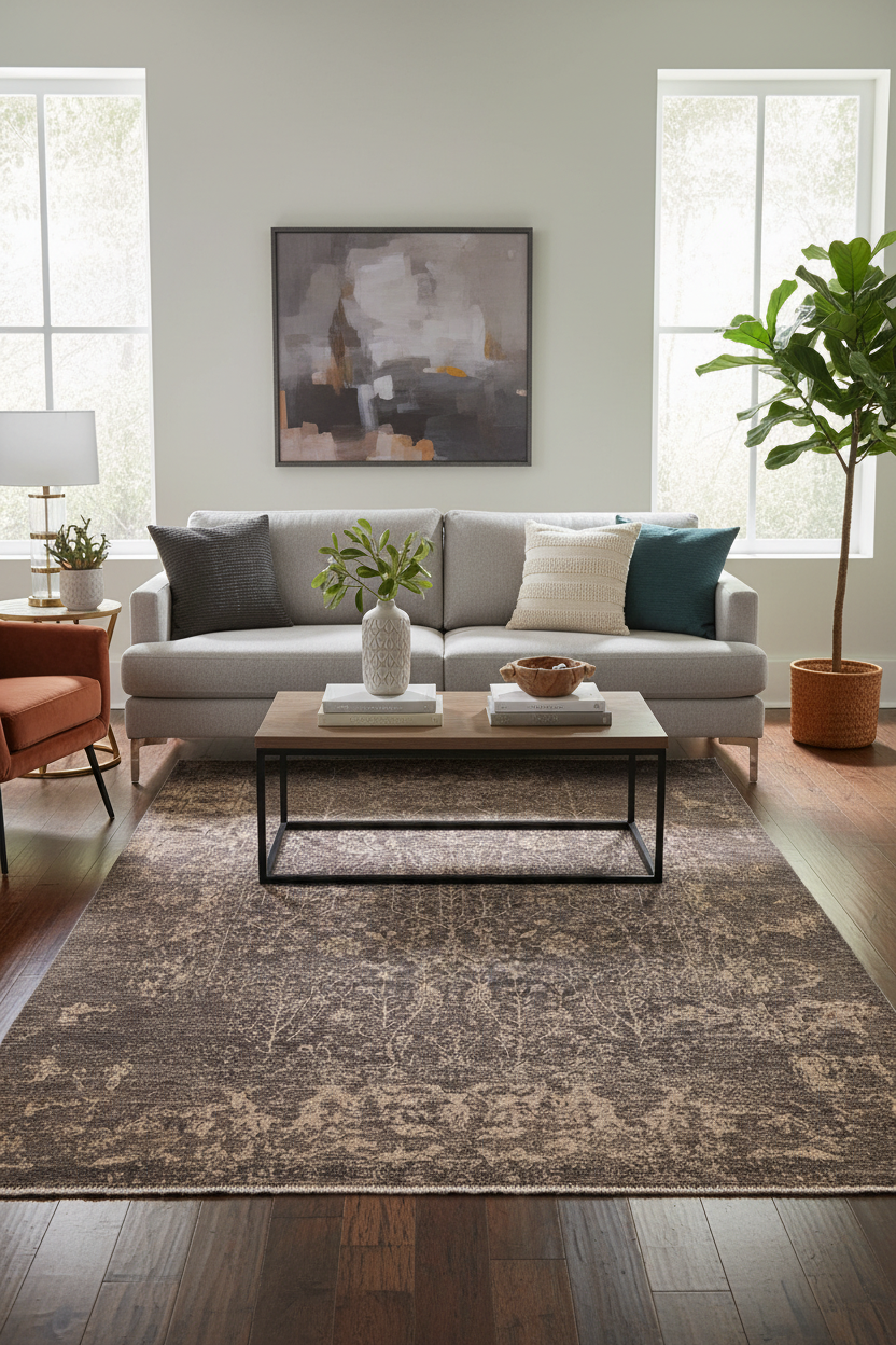 Contemporary Ziegler White Green/Beige Wool&Silk Rug - 8'0''X10'4''