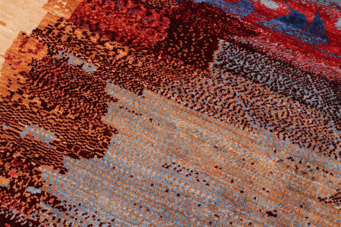 handmade Modern Modern Blue Red Hand Knotted RECTANGLE 100% WOOL area rug 8' x 10'