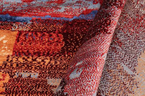 handmade Modern Modern Blue Red Hand Knotted RECTANGLE 100% WOOL area rug 8' x 10'