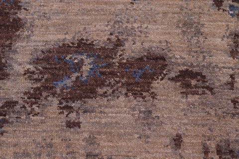 handmade Modern Modern Blue Brown Hand Knotted RECTANGLE WOOL&SILK area rug 8' x 10'