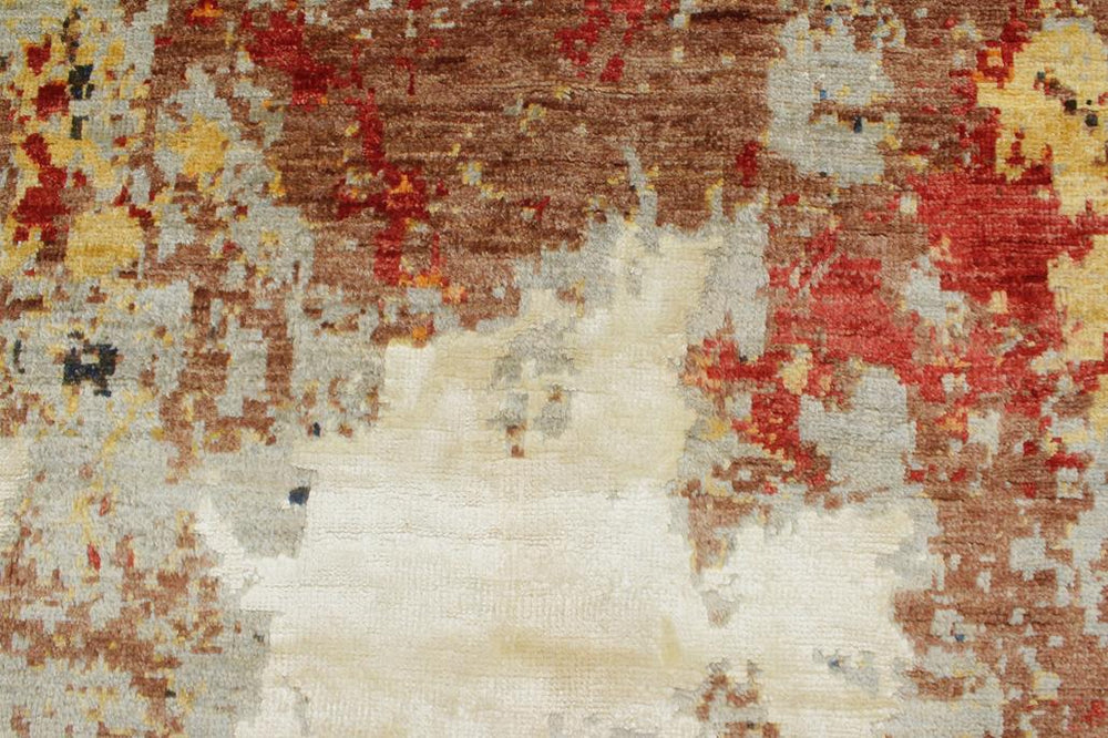 handmade Modern Modern Black Blue Hand Knotted RECTANGLE WOOL&SILK area rug 4X6