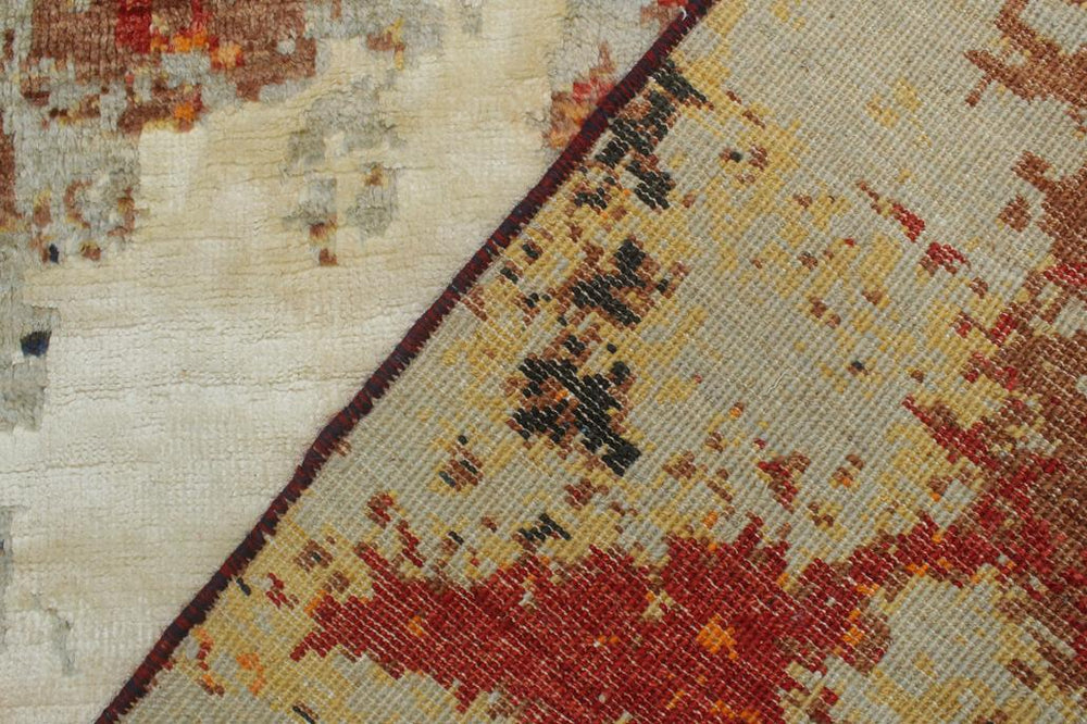 handmade Modern Modern Black Blue Hand Knotted RECTANGLE WOOL&SILK area rug 4X6