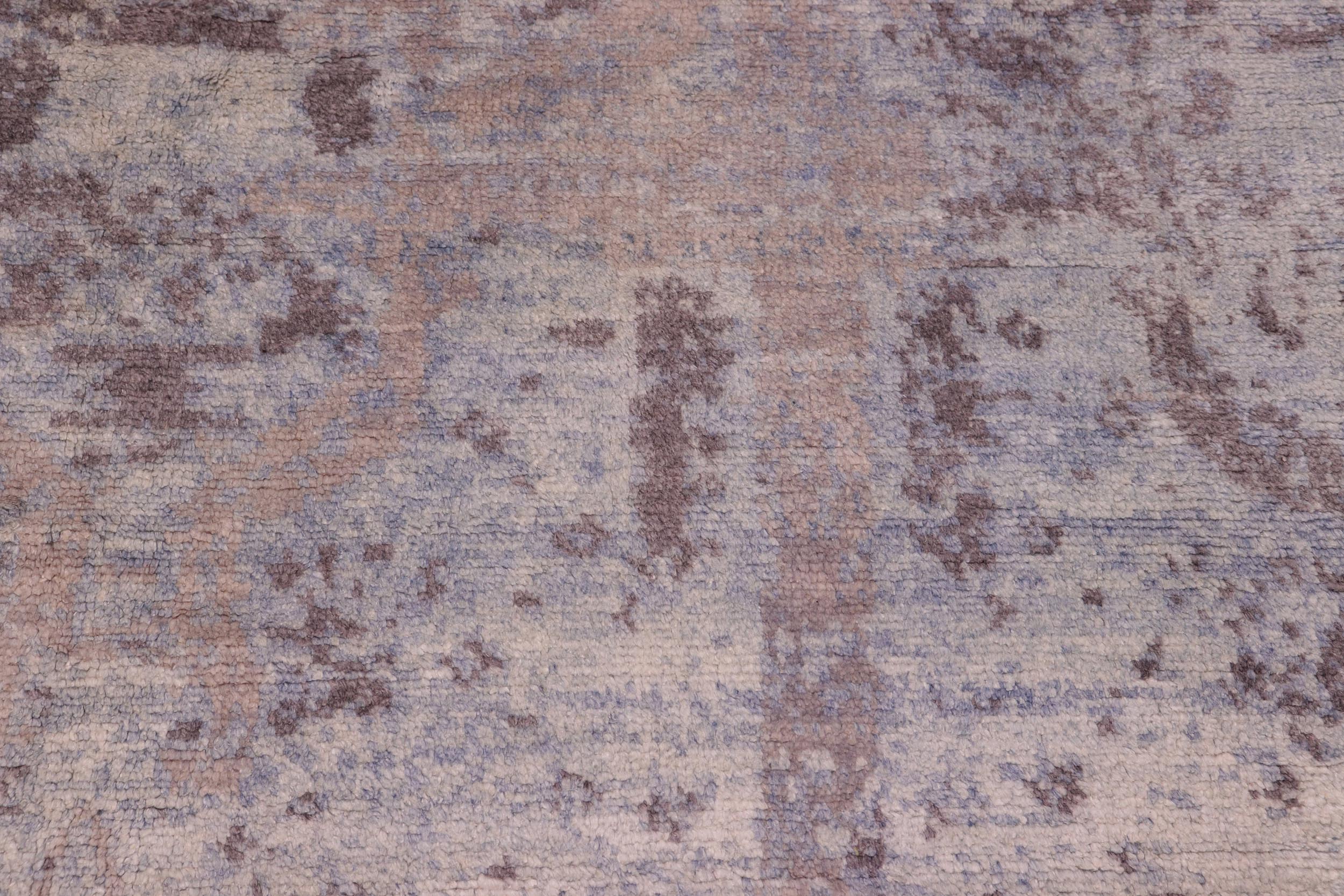 handmade Modern Kafkaz Blue Gray Hand Knotted RECTANGLE BAMBOO SILK area rug 8' x 10'