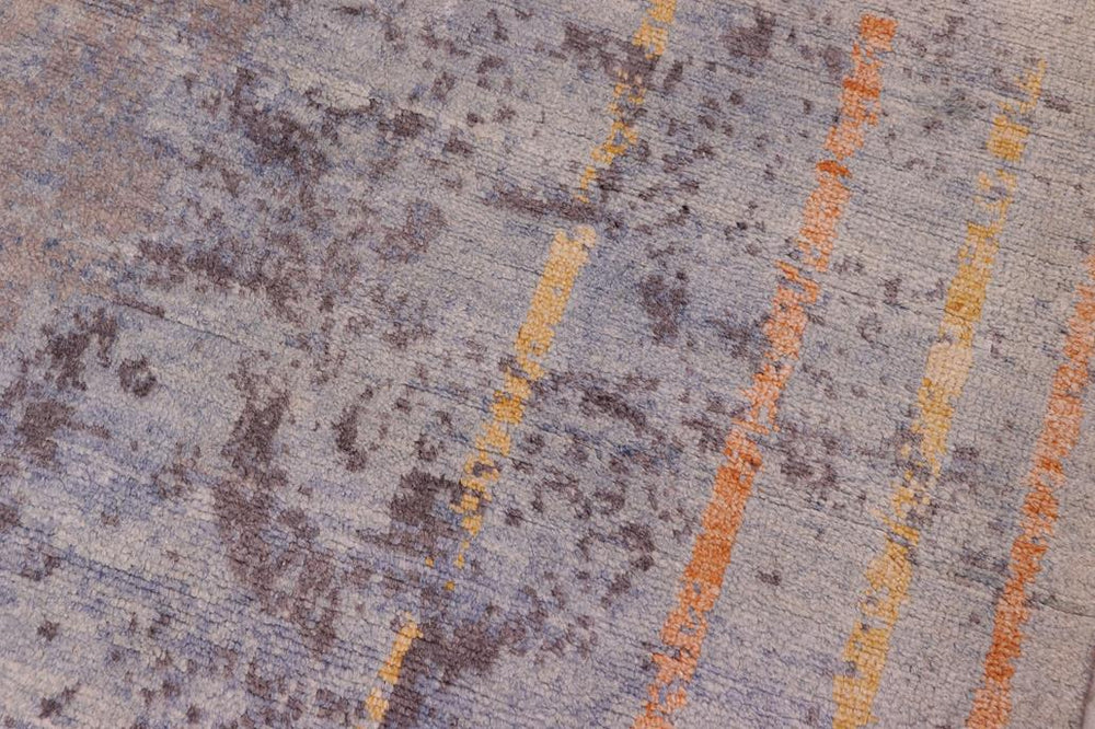 handmade Modern Kafkaz Blue Gray Hand Knotted RECTANGLE BAMBOO SILK area rug 8X10