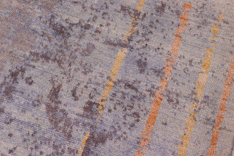 handmade Modern Kafkaz Blue Gray Hand Knotted RECTANGLE BAMBOO SILK area rug 8' x 10'