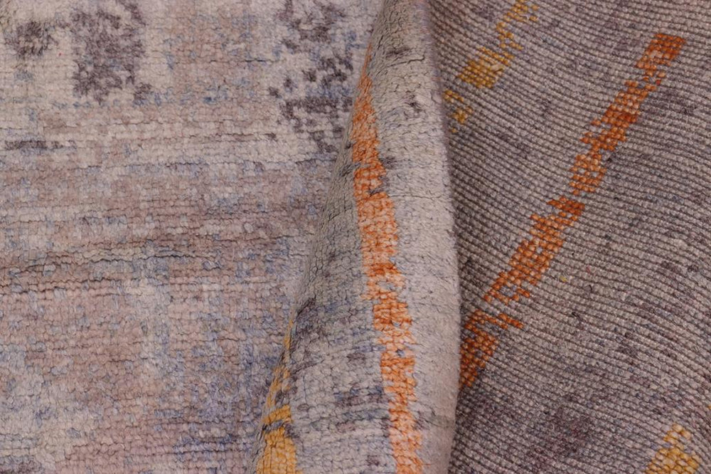 handmade Modern Kafkaz Blue Gray Hand Knotted RECTANGLE BAMBOO SILK area rug 8X10