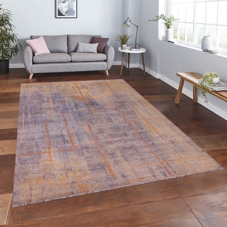 handmade Modern Kafkaz Blue Gray Hand Knotted RECTANGLE BAMBOO SILK area rug 8X10