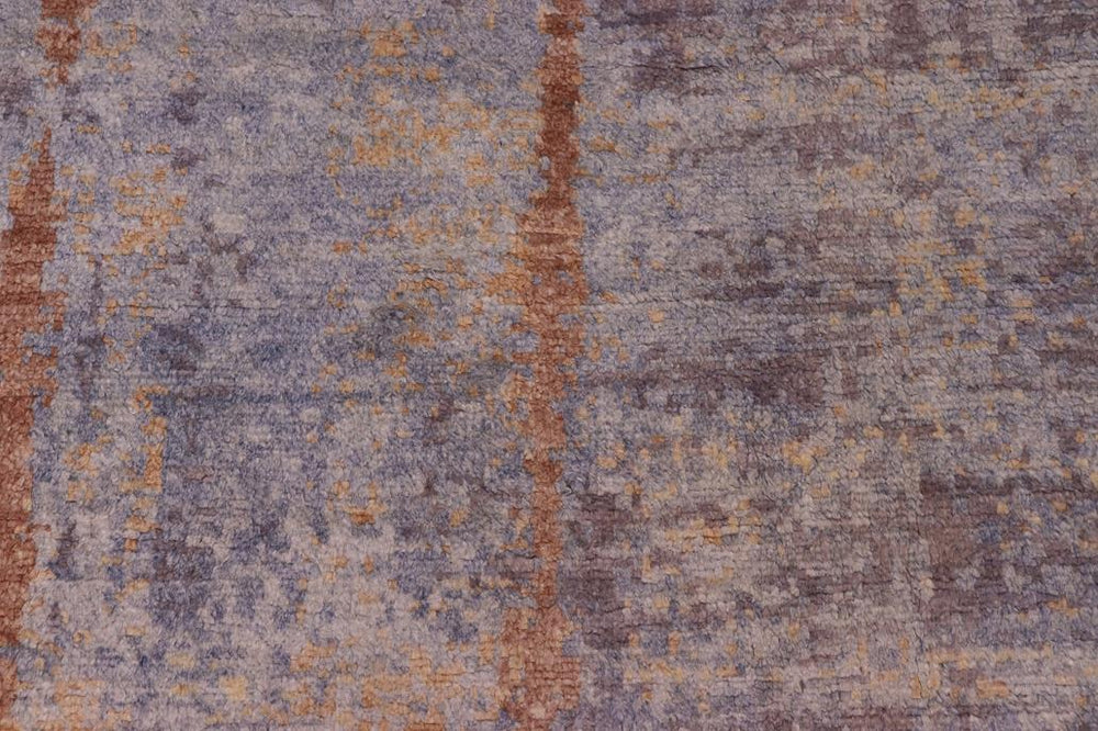 handmade Modern Kafkaz Blue Gray Hand Knotted RECTANGLE BAMBOO SILK area rug 8X10