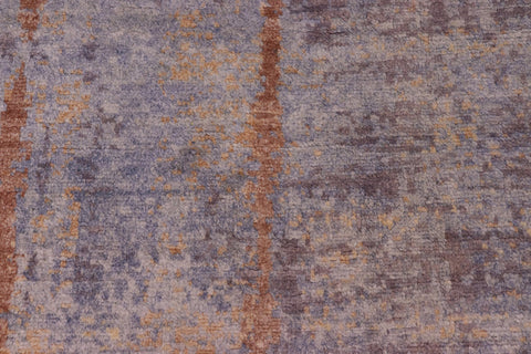 handmade Modern Kafkaz Blue Gray Hand Knotted RECTANGLE BAMBOO SILK area rug 8' x 10'
