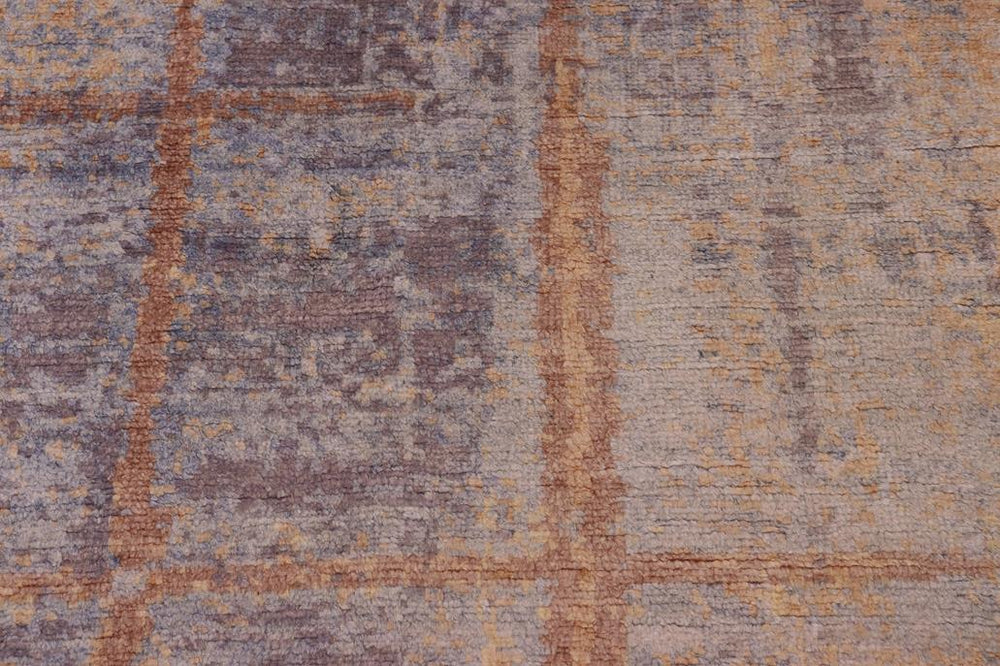 handmade Modern Kafkaz Blue Gray Hand Knotted RECTANGLE BAMBOO SILK area rug 8X10