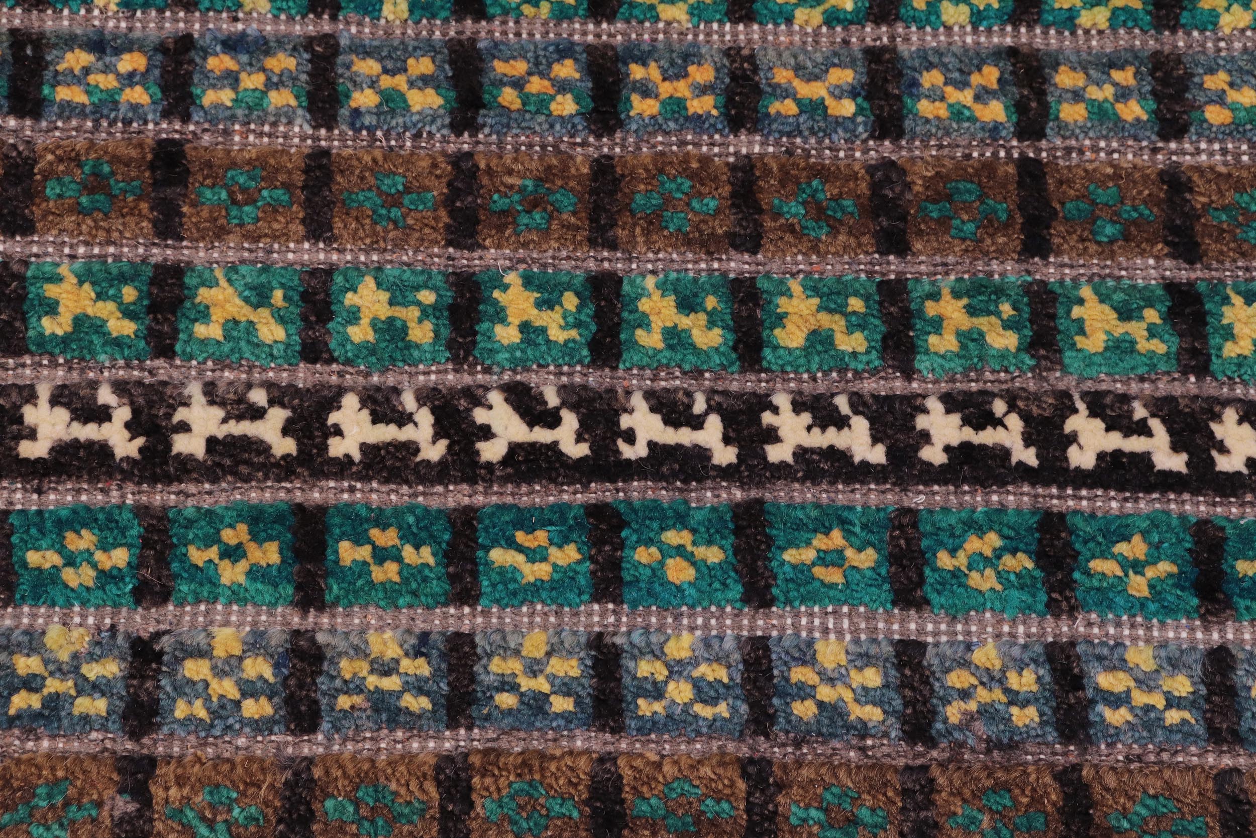 handmade Geometric Berjusta Blue Beige Hand Knotted RECTANGLE 100% WOOL area rug 9' x 12'