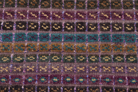 handmade Geometric Berjusta Purple Blue Hand Knotted RECTANGLE WOOL&SILK area rug 9' x 12'